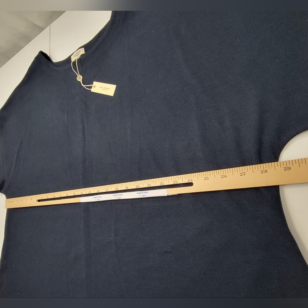 Max Studio Top Navy Blue with thread trim & Wide Leg Trousers Set 3X MSRP $198 - Picture 9 of 16